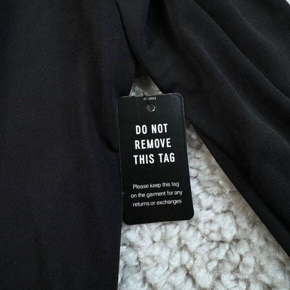 Express Black Satin Draped V-Neck Faux Wrap Thong Bodysuit NEW - Picture 7 of 10